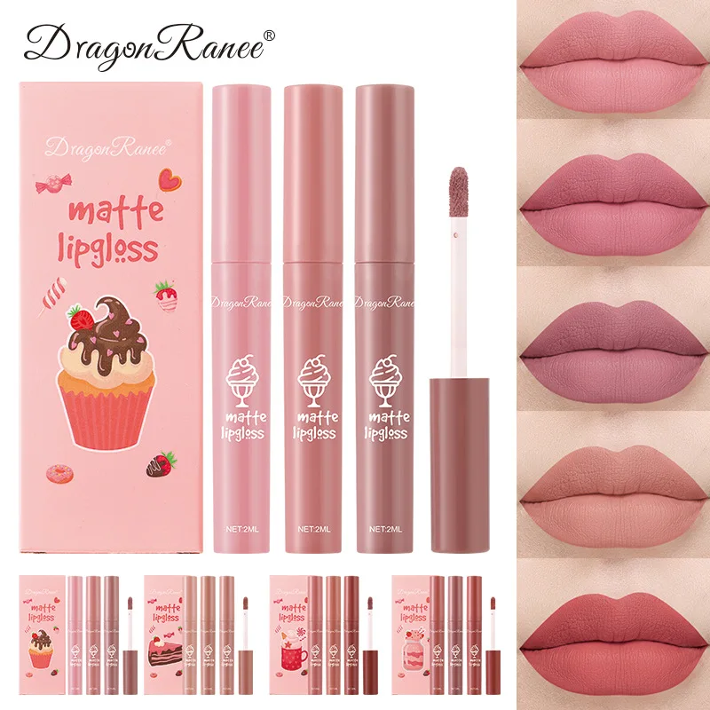 3 ピース/セットベルベットマットヌードリキッドリップスティ - Matte Velvet Lip Tint Long Lasting のレビューと価格