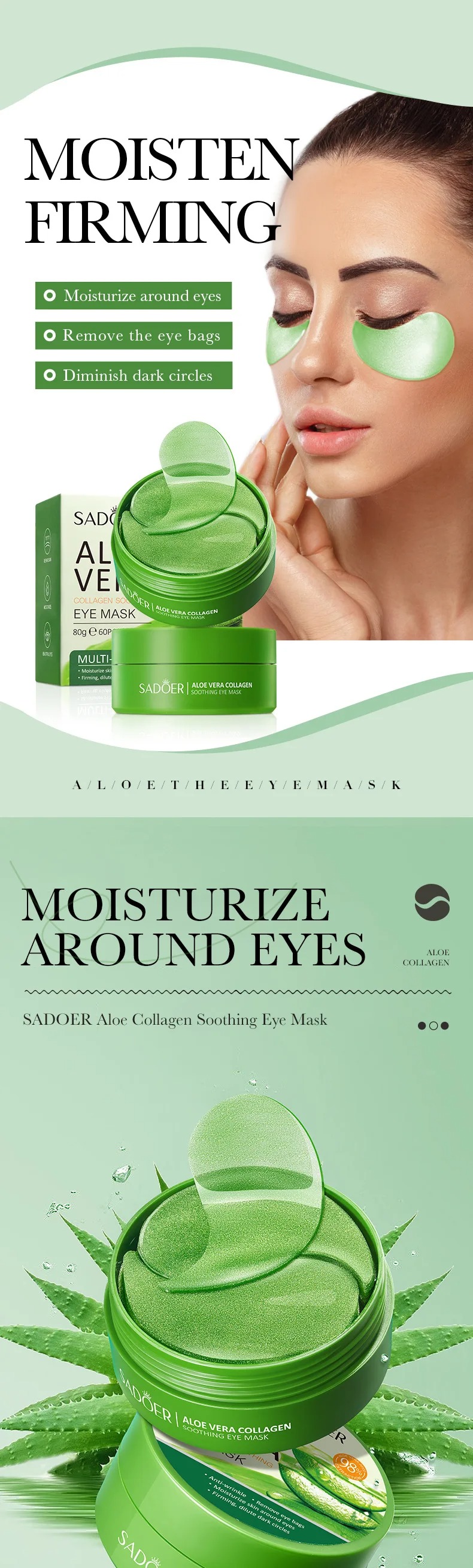 60 個アロエベラコラーゲンアイマスク抗くま目袋保湿抗しわア - Collagen Under Eye Patches のレビューと価格