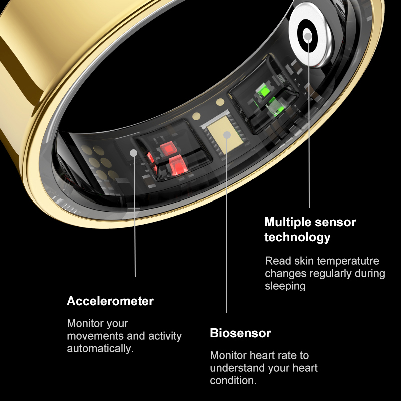 男性と女性のためのr09スマートリング,充電ケース,心拍数, - Health Monitors のレビューと価格