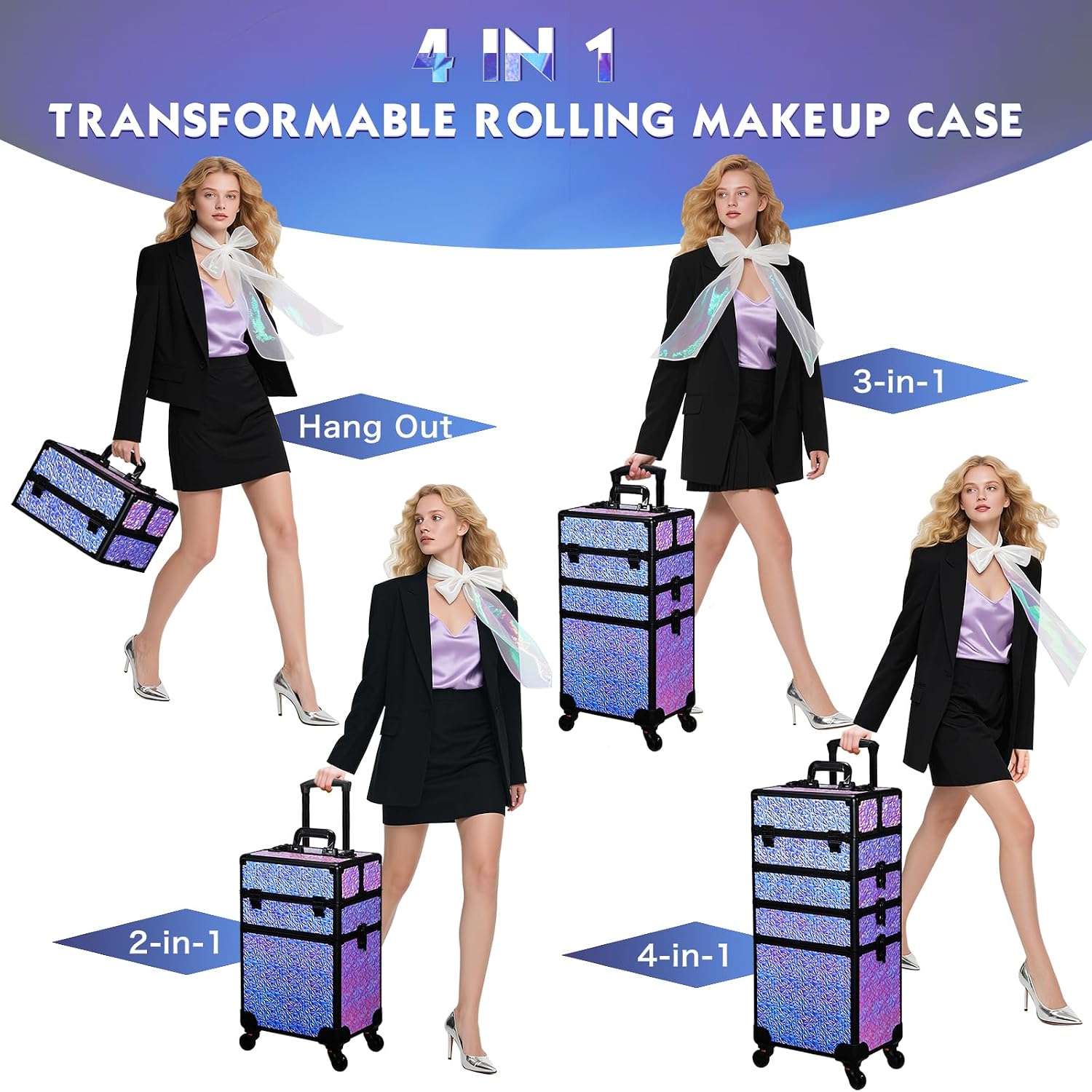 ローリングメイクアップトレインケース、引き出し付き大型コスメ - Makeup のレビューと価格