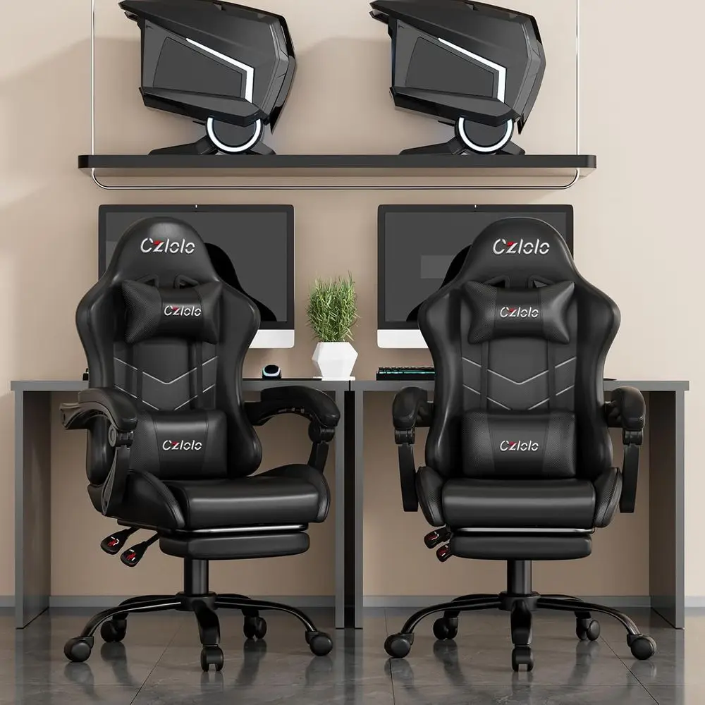 人間工学に基づいたゲーミングチェア（フットレスト、ランバーサ - Massage のレビューと価格