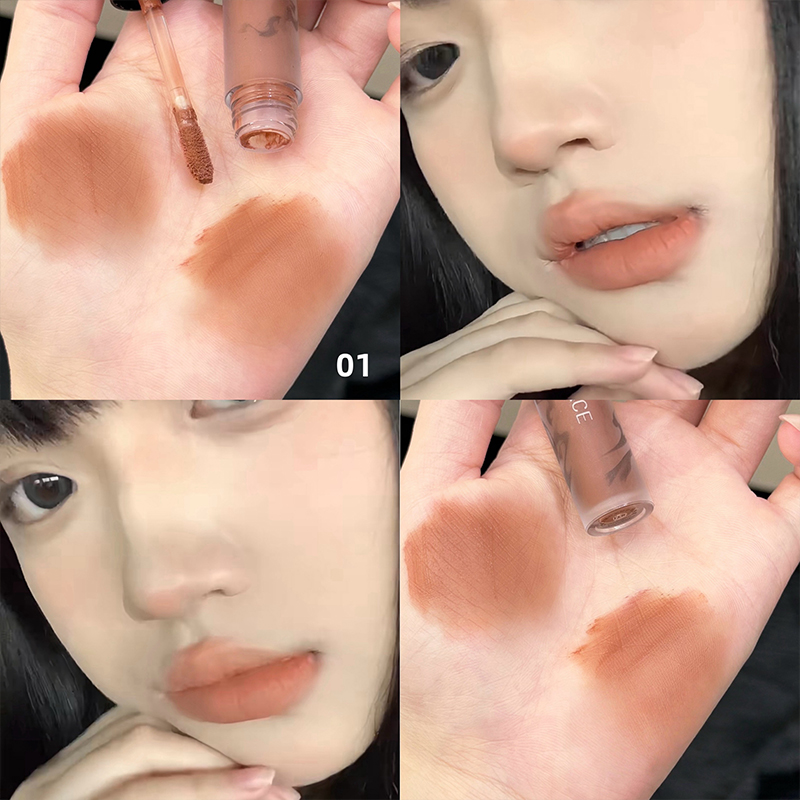 CACE マットベルベットブラウン液体口紅長期持続赤リップグ - Matte Velvet Lip Tint Long Lasting のレビューと価格