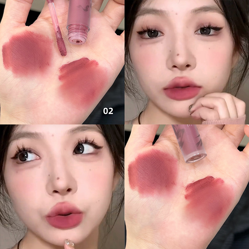 CACE マットベルベットブラウン液体口紅長期持続赤リップグ - Matte Velvet Lip Tint Long Lasting のレビューと価格