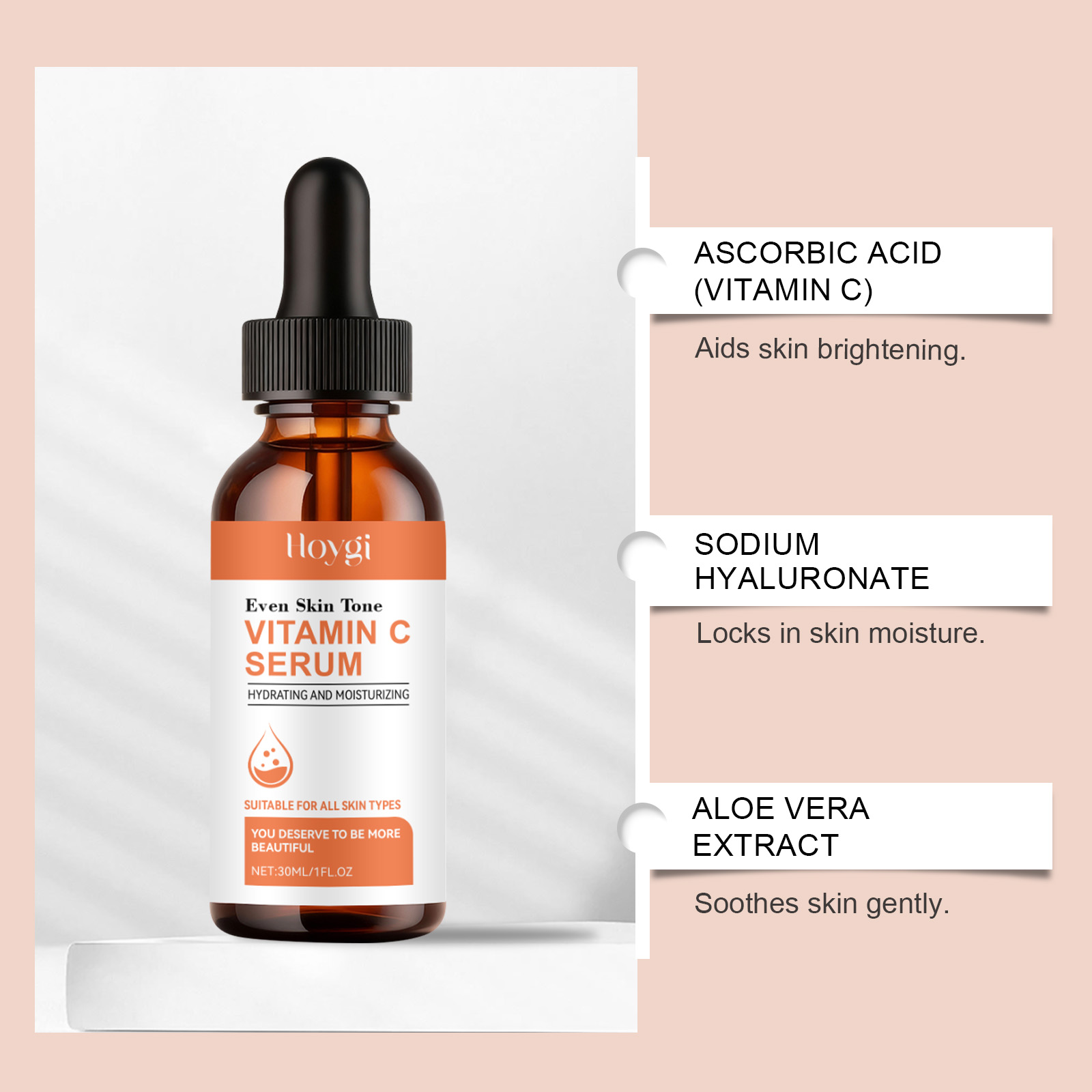ビタミンC美容液（顔用）ヒアルロン酸配合、美白、シミ対策、ア - Hyaluronic Acid Facial Serum のレビューと価格