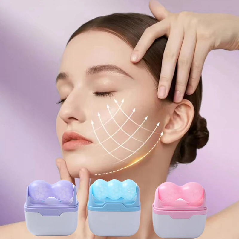 顔と目のむくみ、片頭痛、軽傷の緩和のためのダブルヘッドアイス - Face Ice Roller Puffiness のレビューと価格