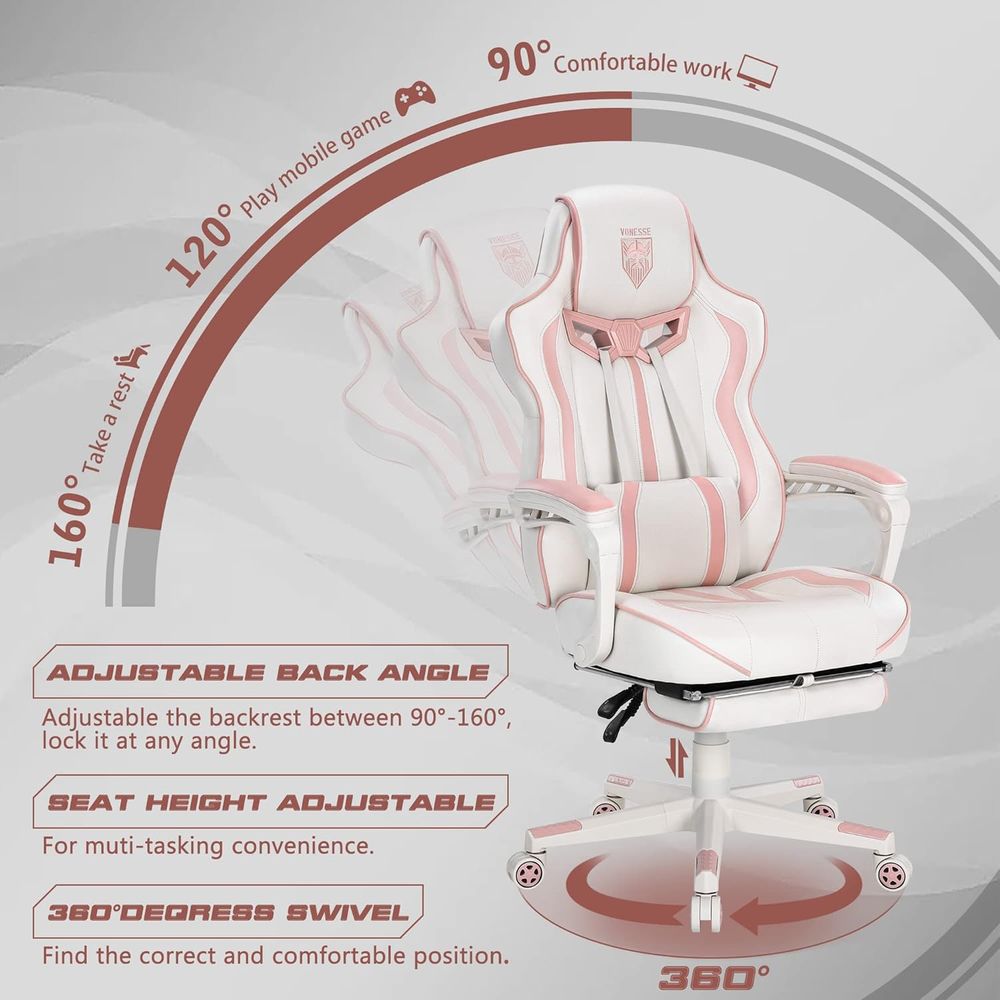 人間工学に基づいたハイバックゲーミングチェア（フットレスト＆ - Massage のレビューと価格