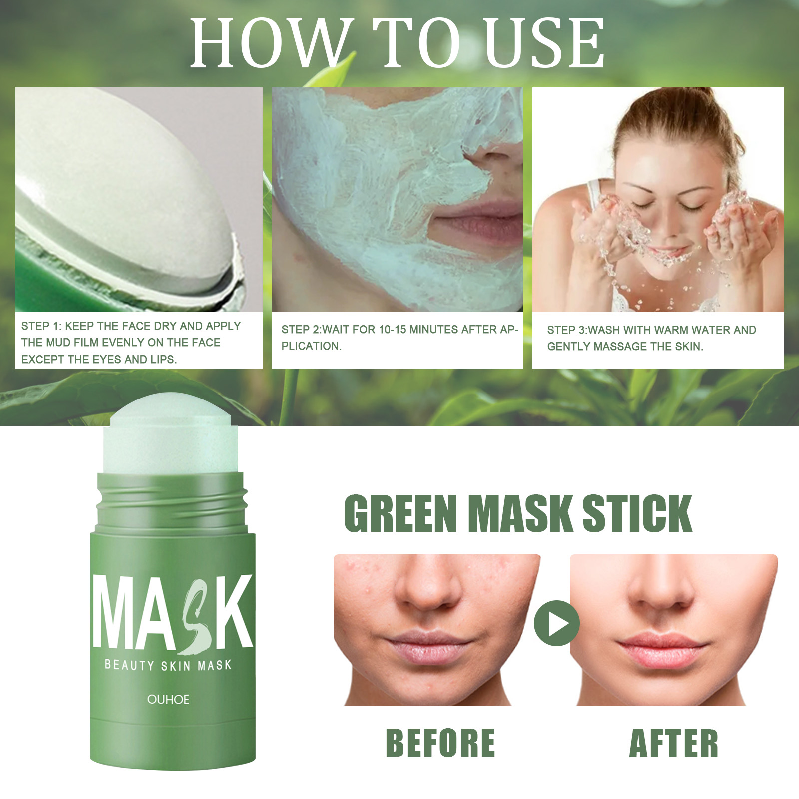 グリーンティーソリッドマスクスティック - ディープクレンジ - Green Tea Cleansing Clay Mask のレビューと価格